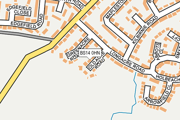 BS14 0HN map - OS OpenMap – Local (Ordnance Survey) BS14 0HN map - OS OpenMap – Local (Ordnance Survey)