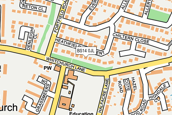 BS14 0JL map - OS OpenMap – Local (Ordnance Survey) BS14 0JL map - OS OpenMap – Local (Ordnance Survey)