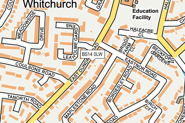 BS14 0LW map - OS OpenMap – Local (Ordnance Survey)