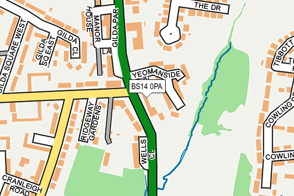 BS14 0PA map - OS OpenMap – Local (Ordnance Survey) BS14 0PA map - OS OpenMap – Local (Ordnance Survey)