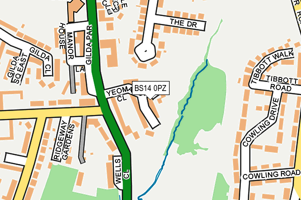 BS14 0PZ map - OS OpenMap – Local (Ordnance Survey) BS14 0PZ map - OS OpenMap – Local (Ordnance Survey)