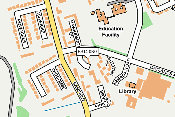 BS14 0RG map - OS OpenMap – Local (Ordnance Survey) BS14 0RG map - OS OpenMap – Local (Ordnance Survey)