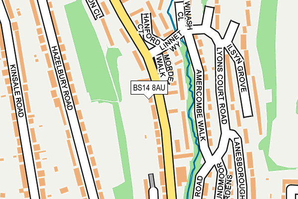 BS14 8AU map - OS OpenMap – Local (Ordnance Survey) BS14 8AU map - OS OpenMap – Local (Ordnance Survey)