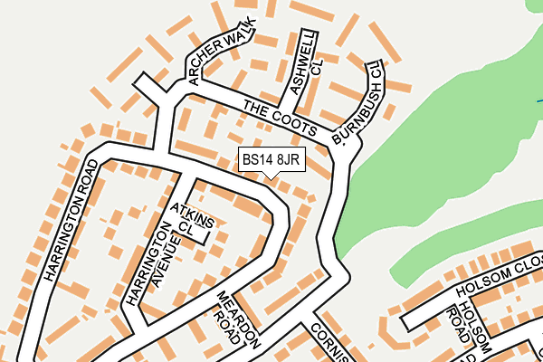 BS14 8JR map - OS OpenMap – Local (Ordnance Survey) BS14 8JR map - OS OpenMap – Local (Ordnance Survey)