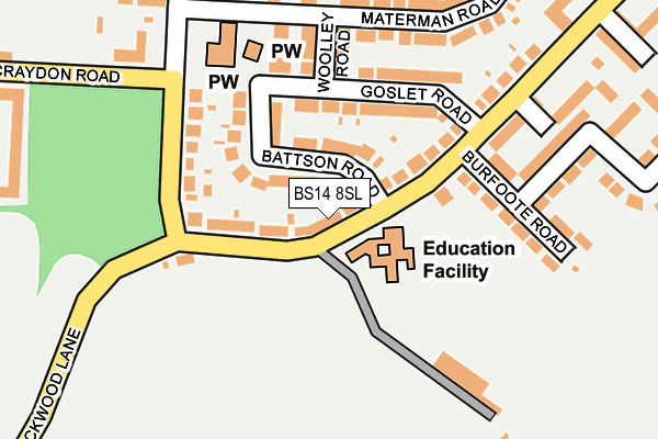 BS14 8SL map - OS OpenMap – Local (Ordnance Survey) BS14 8SL map - OS OpenMap – Local (Ordnance Survey)