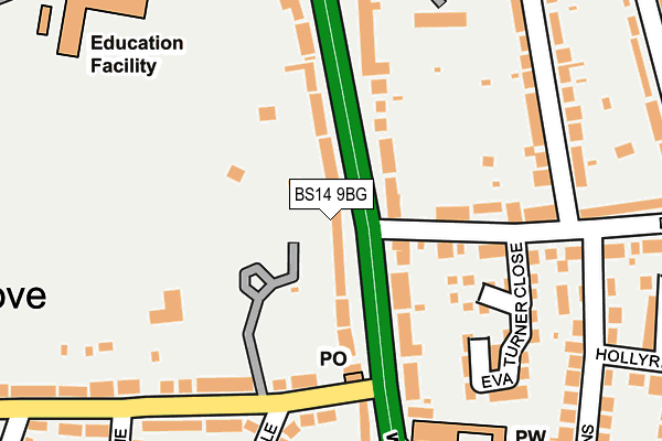 BS14 9BG map - OS OpenMap – Local (Ordnance Survey) BS14 9BG map - OS OpenMap – Local (Ordnance Survey)