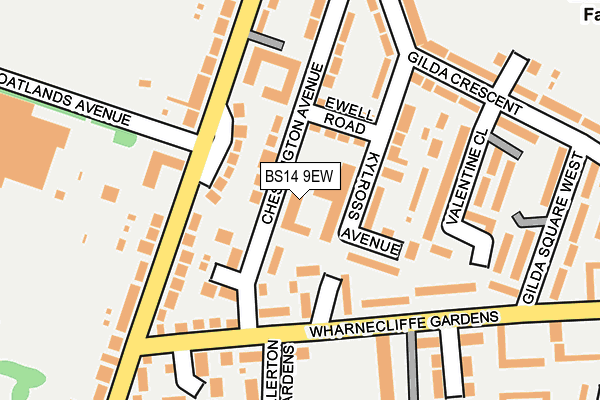 BS14 9EW map - OS OpenMap – Local (Ordnance Survey) BS14 9EW map - OS OpenMap – Local (Ordnance Survey)