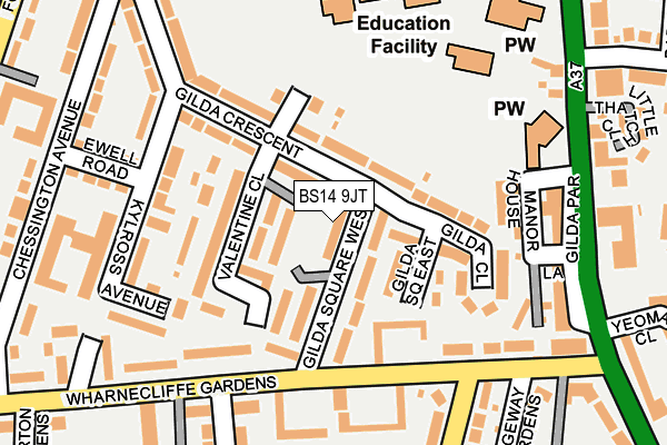 BS14 9JT map - OS OpenMap – Local (Ordnance Survey) BS14 9JT map - OS OpenMap – Local (Ordnance Survey)
