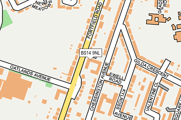 BS14 9NL map - OS OpenMap – Local (Ordnance Survey) BS14 9NL map - OS OpenMap – Local (Ordnance Survey)