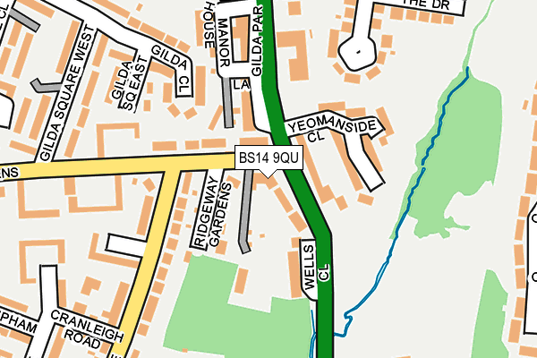 BS14 9QU map - OS OpenMap – Local (Ordnance Survey) BS14 9QU map - OS OpenMap – Local (Ordnance Survey)