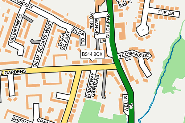 BS14 9QX map - OS OpenMap – Local (Ordnance Survey) BS14 9QX map - OS OpenMap – Local (Ordnance Survey)