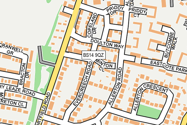 BS14 9QZ map - OS OpenMap – Local (Ordnance Survey) BS14 9QZ map - OS OpenMap – Local (Ordnance Survey)