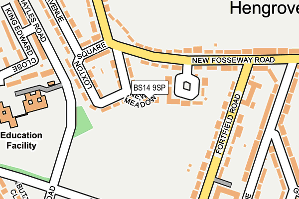 BS14 9SP map - OS OpenMap – Local (Ordnance Survey) BS14 9SP map - OS OpenMap – Local (Ordnance Survey)