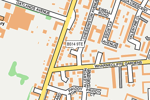 BS14 9TE map - OS OpenMap – Local (Ordnance Survey) BS14 9TE map - OS OpenMap – Local (Ordnance Survey)