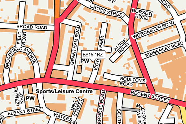 BS15 1RZ map - OS OpenMap – Local (Ordnance Survey)