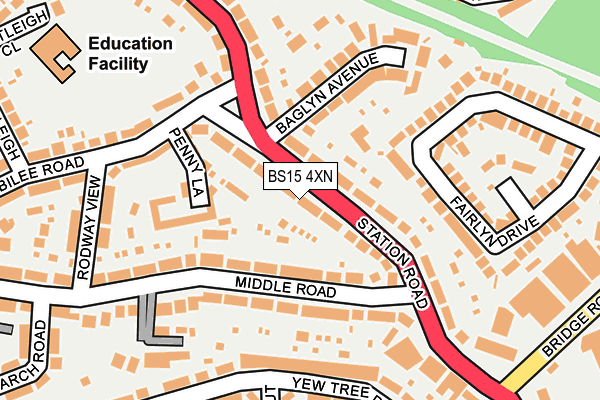 BS15 4XN map - OS OpenMap – Local (Ordnance Survey) BS15 4XN map - OS OpenMap – Local (Ordnance Survey)