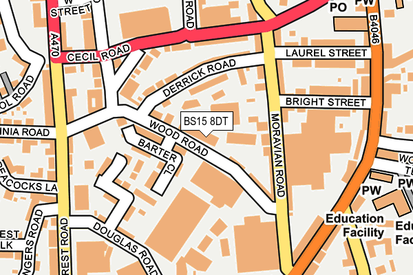 BS15 8DT map - OS OpenMap – Local (Ordnance Survey) BS15 8DT map - OS OpenMap – Local (Ordnance Survey)