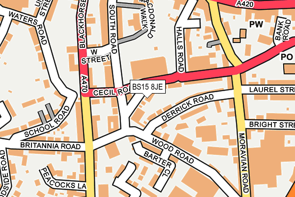 BS15 8JE map - OS OpenMap – Local (Ordnance Survey) BS15 8JE map - OS OpenMap – Local (Ordnance Survey)
