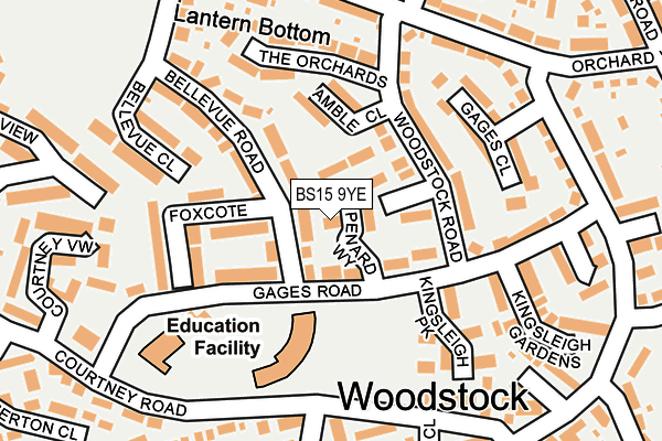 BS15 9YE map - OS OpenMap – Local (Ordnance Survey) BS15 9YE map - OS OpenMap – Local (Ordnance Survey)