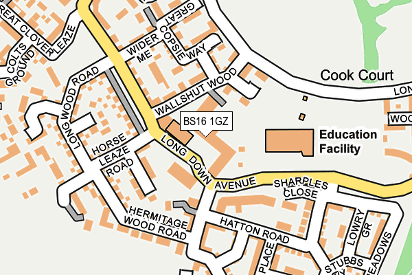 BS16 1GZ map - OS OpenMap – Local (Ordnance Survey) BS16 1GZ map - OS OpenMap – Local (Ordnance Survey)