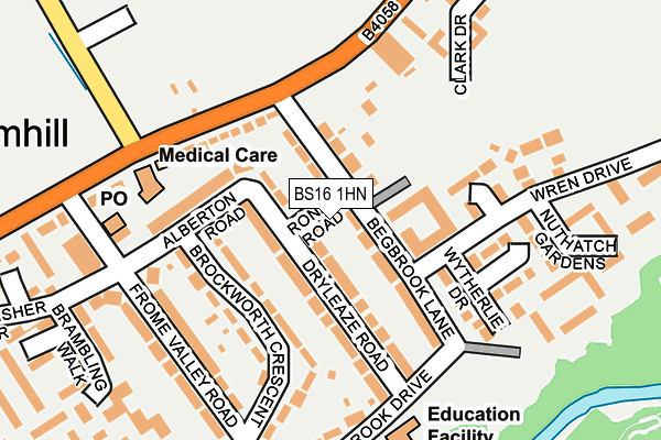 BS16 1HN map - OS OpenMap – Local (Ordnance Survey)