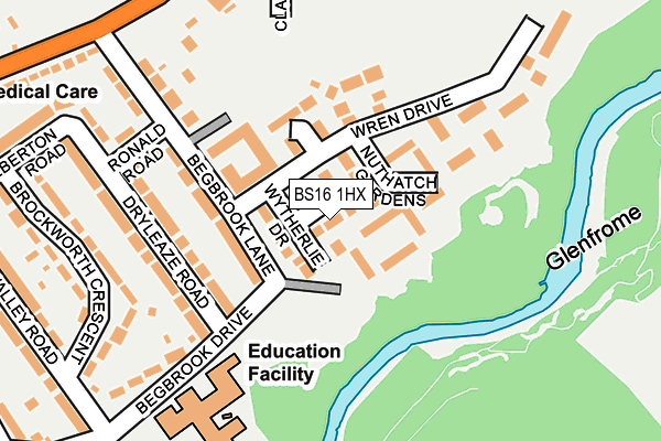 BS16 1HX map - OS OpenMap – Local (Ordnance Survey) BS16 1HX map - OS OpenMap – Local (Ordnance Survey)