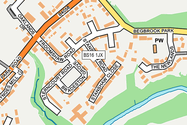 BS16 1JX map - OS OpenMap – Local (Ordnance Survey) BS16 1JX map - OS OpenMap – Local (Ordnance Survey)