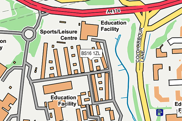 BS16 1ZL map - OS OpenMap – Local (Ordnance Survey)