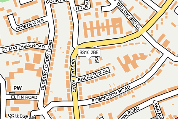 BS16 2BE map - OS OpenMap – Local (Ordnance Survey) BS16 2BE map - OS OpenMap – Local (Ordnance Survey)