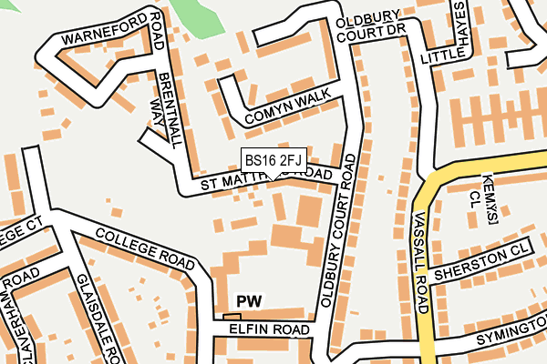 BS16 2FJ map - OS OpenMap – Local (Ordnance Survey) BS16 2FJ map - OS OpenMap – Local (Ordnance Survey)