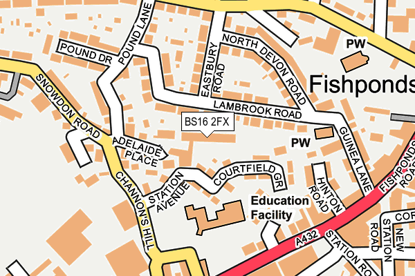 BS16 2FX map - OS OpenMap – Local (Ordnance Survey) BS16 2FX map - OS OpenMap – Local (Ordnance Survey)