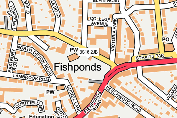 BS16 2JB map - OS OpenMap – Local (Ordnance Survey) BS16 2JB map - OS OpenMap – Local (Ordnance Survey)