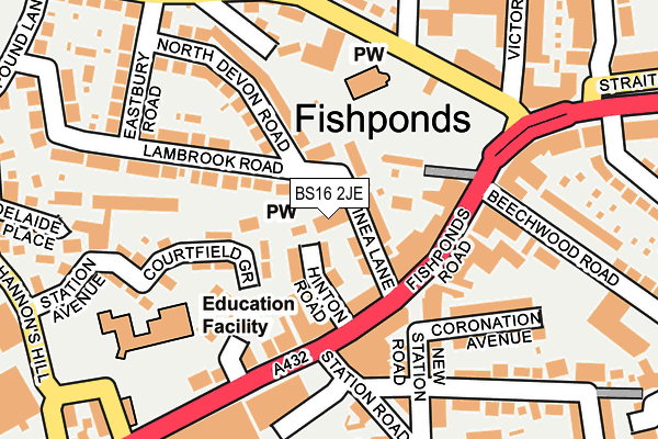 BS16 2JE map - OS OpenMap – Local (Ordnance Survey) BS16 2JE map - OS OpenMap – Local (Ordnance Survey)