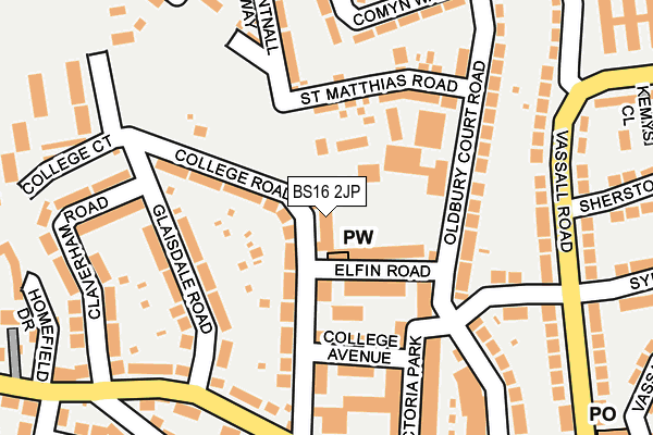 BS16 2JP map - OS OpenMap – Local (Ordnance Survey) BS16 2JP map - OS OpenMap – Local (Ordnance Survey)