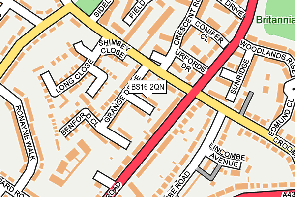 BS16 2QN map - OS OpenMap – Local (Ordnance Survey) BS16 2QN map - OS OpenMap – Local (Ordnance Survey)