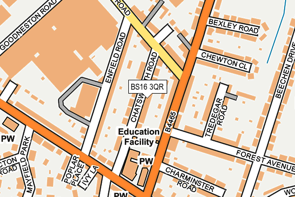 BS16 3QR map - OS OpenMap – Local (Ordnance Survey) BS16 3QR map - OS OpenMap – Local (Ordnance Survey)