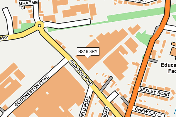BS16 3RY map - OS OpenMap – Local (Ordnance Survey)