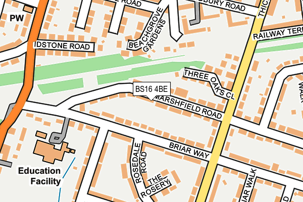 BS16 4BE map - OS OpenMap – Local (Ordnance Survey) BS16 4BE map - OS OpenMap – Local (Ordnance Survey)