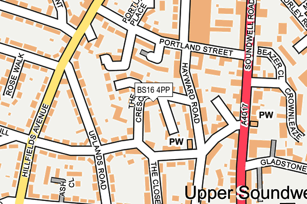 BS16 4PP map - OS OpenMap – Local (Ordnance Survey) BS16 4PP map - OS OpenMap – Local (Ordnance Survey)