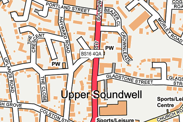 BS16 4QA map - OS OpenMap – Local (Ordnance Survey)