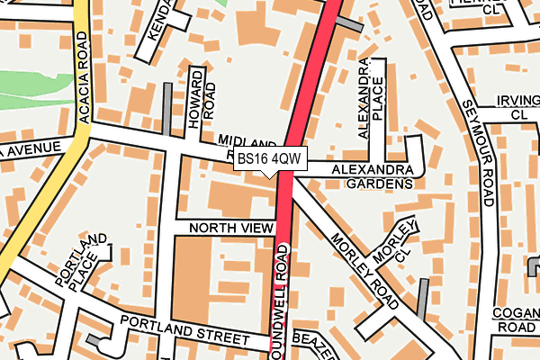 BS16 4QW map - OS OpenMap – Local (Ordnance Survey) BS16 4QW map - OS OpenMap – Local (Ordnance Survey)