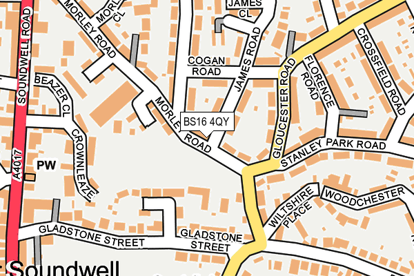 BS16 4QY map - OS OpenMap – Local (Ordnance Survey) BS16 4QY map - OS OpenMap – Local (Ordnance Survey)