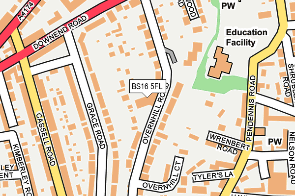 BS16 5FL map - OS OpenMap – Local (Ordnance Survey) BS16 5FL map - OS OpenMap – Local (Ordnance Survey)