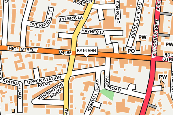 BS16 5HN map - OS OpenMap – Local (Ordnance Survey) BS16 5HN map - OS OpenMap – Local (Ordnance Survey)