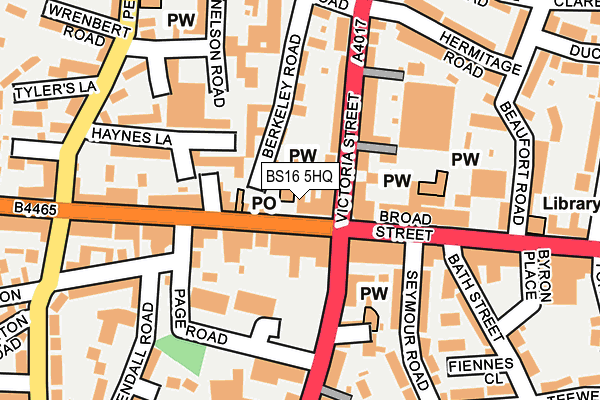 BS16 5HQ map - OS OpenMap – Local (Ordnance Survey)