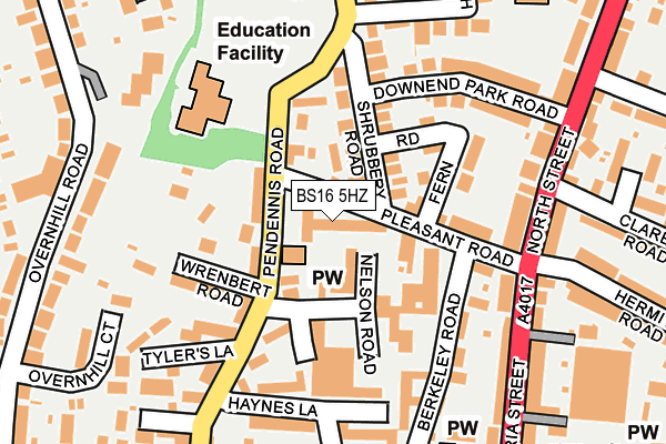 BS16 5HZ map - OS OpenMap – Local (Ordnance Survey) BS16 5HZ map - OS OpenMap – Local (Ordnance Survey)