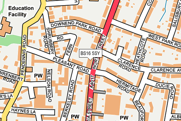 BS16 5SY map - OS OpenMap – Local (Ordnance Survey) BS16 5SY map - OS OpenMap – Local (Ordnance Survey)