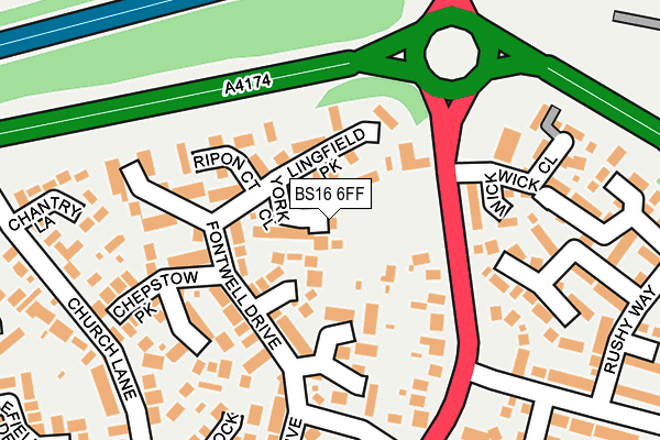 BS16 6FF map - OS OpenMap – Local (Ordnance Survey) BS16 6FF map - OS OpenMap – Local (Ordnance Survey)