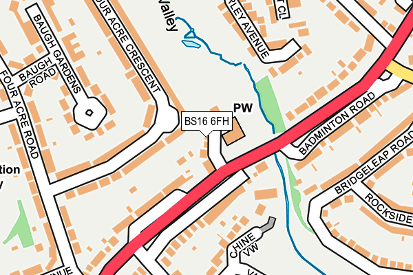 BS16 6FH map - OS OpenMap – Local (Ordnance Survey) BS16 6FH map - OS OpenMap – Local (Ordnance Survey)