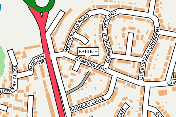 BS16 6JE map - OS OpenMap – Local (Ordnance Survey) BS16 6JE map - OS OpenMap – Local (Ordnance Survey)
